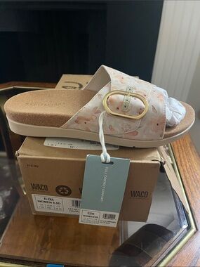 Waco Elena Women's Pink Floral Slide Sandal